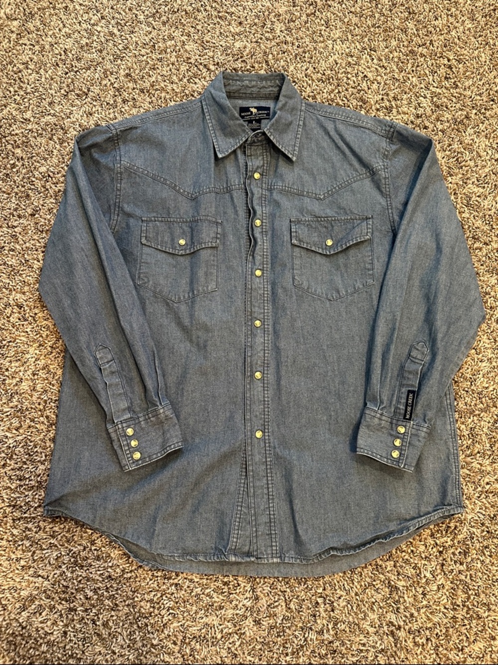 Men's Moose Creek Denim Western Shirt (Size Large)